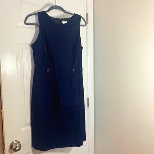 J.Crew Navy Cotton Twill Dress | Size 6 Regular